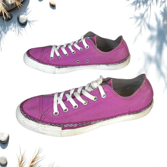 Converse All Star Purple w Black/Metallic Silver and White Accents Women 9.5 - Picture 4 of 9